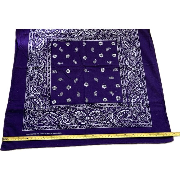 Vintage 100% Cot Blue Indigo Bandana RN 103708 Scarf Handkerchief Paisley Biker - Picture 6 of 8